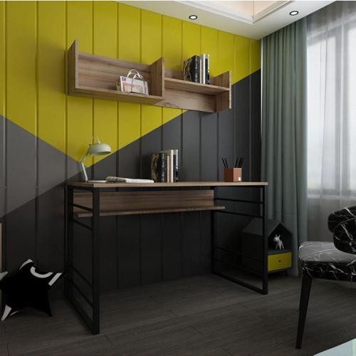 Demir Ayaklı Icon Çalışma Masası  Bilgisayar Masası Ofis Ders Yemek Masası 60X120Cm Çırağan M2-3