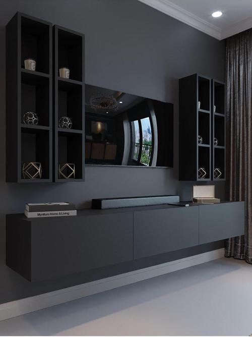 Festival Tv Ünitesi Q13002-4 Antrasit Duvara Monte Tv Sehpası