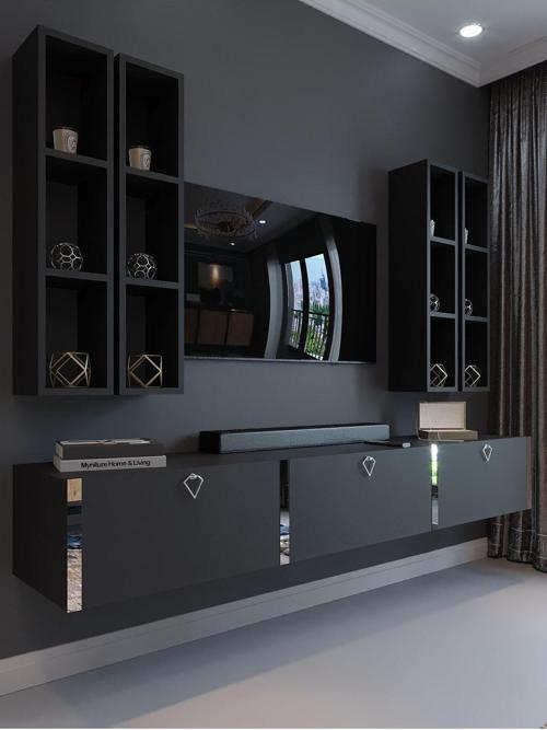 Festival Tv Ünitesi S13002-4 Antrasit Silver Duvara Monte Tv Sehpası