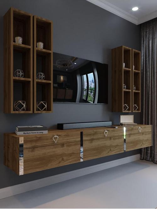 Festival Tv Ünitesi S13002-2 İstanbul Ceviz Silver Duvara Monte Tv Sehpası