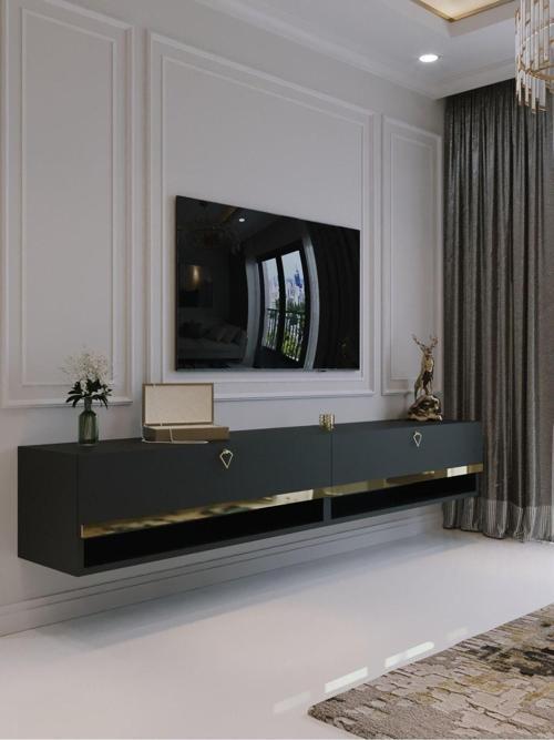 Duvara Monte Tv Sehpası Antrasit Gold G6301-4