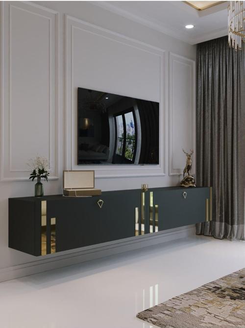 Duvara Monte Tv Sehpası Antrasit Gold G6300-4