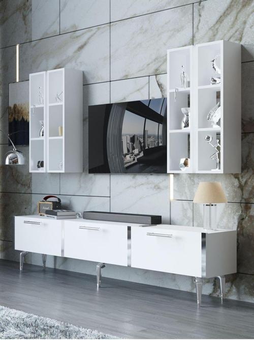 Festival Tv Ünitesi S3002-1-Y1-D1 Silver Beyaz