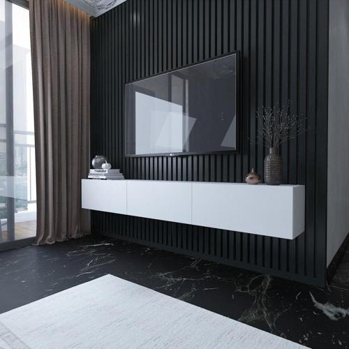 Duvara Monte Tv Sehpası Beyaz S6204-1
