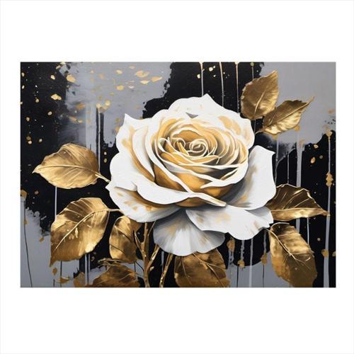 Beyaz Gül Hediyelik Mdf Tablo 35 cm x 50 cm