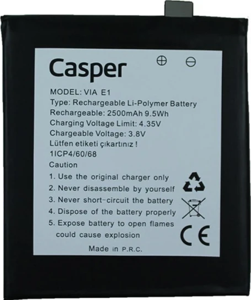Casper Via E1 Batarya Pil Sıfır Orijinal