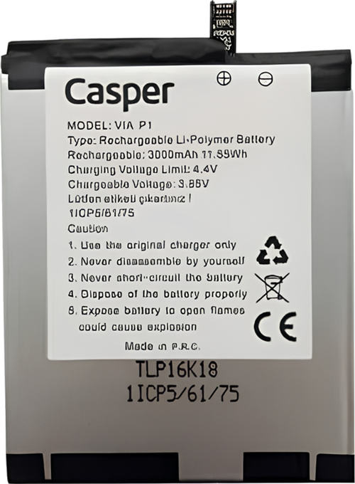 Casper Via P1 Batarya Pil Sıfır Orijinal