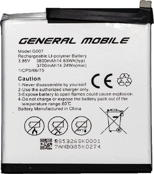 Genaral Mobile GM 9 PLUS  Batarya Pil Sıfır Orijinal