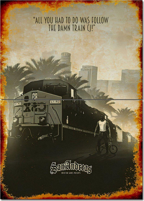 Gta San Andreas Dekoratif Mdf Tablo 70 cm x 100 cm