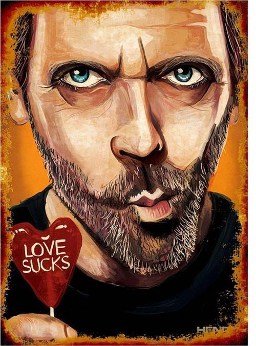 Dr House Love Sucks Tasarım Mdf Tablo 18 cm x 27 cm