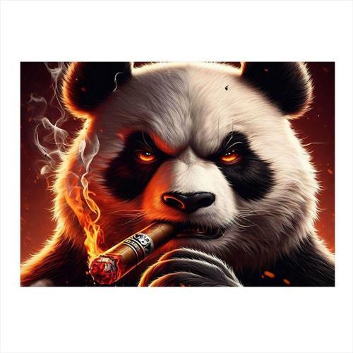 Puro İçen Panda Hediyelik Mdf Tablo 50 cm x 70 cm