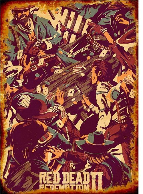 Red Dead Redemption 2 Art Mdf Poster 35 cm x 50 cm