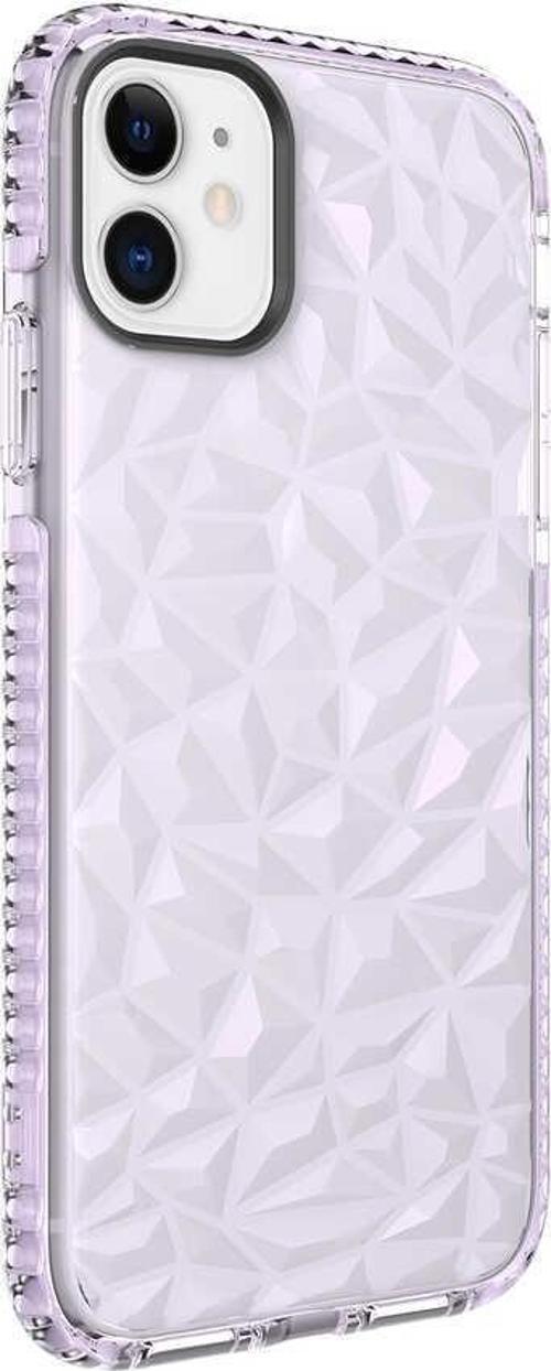 Apple iPhone 11 Kapak Prizma Darbe Emici Arkası Şeffaf Silikon Kılıf - Mor