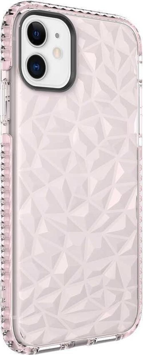 Apple iPhone 11 Kapak Prizma Darbe Emici Arkası Şeffaf Silikon Kılıf - Pembe