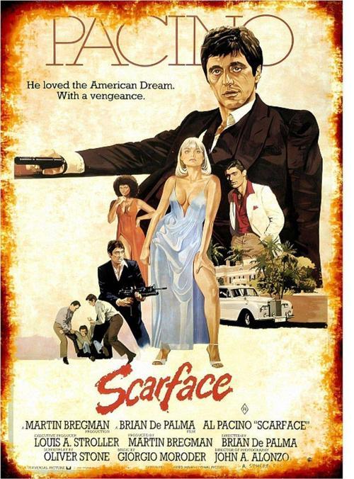 Yaralı Yüz Scarface Tasarım Mdf Tablo 18 cm x 27 cm