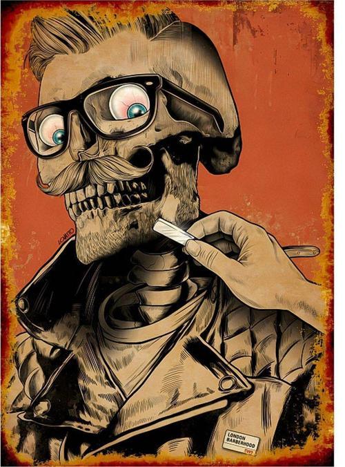 Tıraş Olan Adam Art Mdf Poster 18 cm x 27 cm
