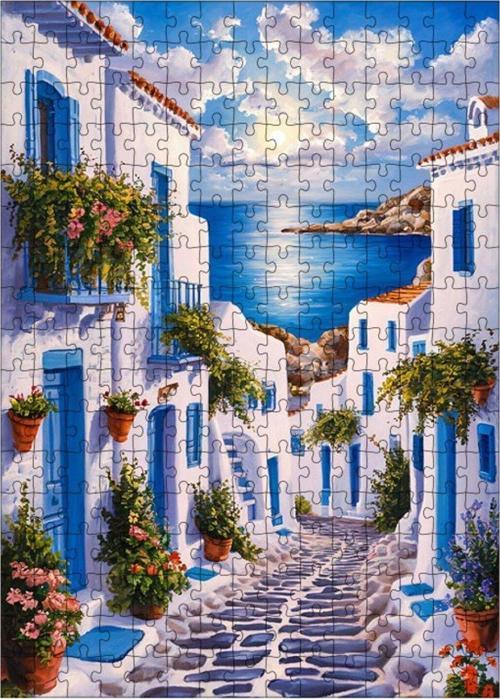 Ahşap Mdf Puzzle Yapboz Bodrum Evleri 255 Parça 35 x 50 Cm
