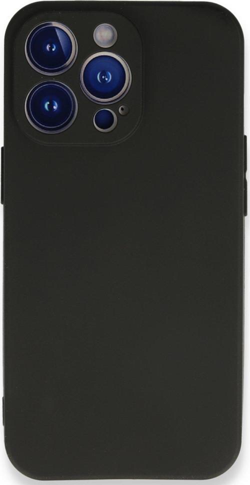 Apple iPhone 14 Pro Max Kapak Mat Siyah Yumuşak Silikon Kılıf