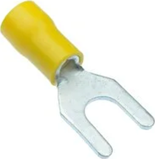 100 Adet Çatal 4 - 6 mm2 M4 Sarı İzoleli Kablo Pabuç