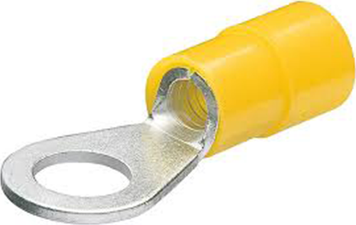 100 Adet Yuvarlak 4 - 6 mm2 M6 Sarı İzoleli Kablo Pabuç