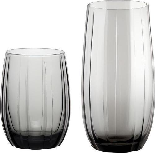 12 li linka su bardak - su meşrubat bardağı 2 boy gri