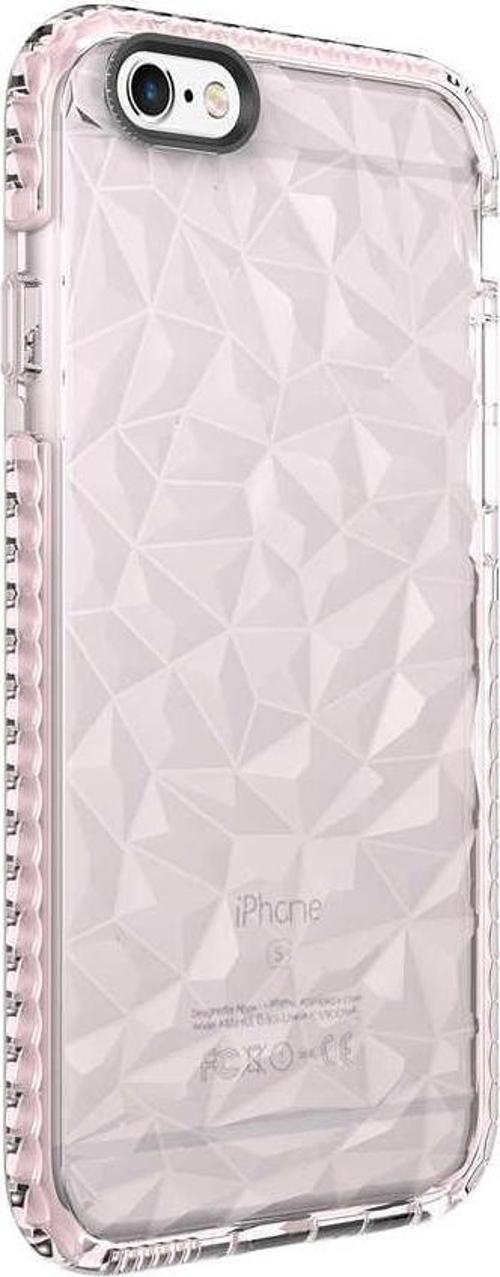 Apple iPhone 6 Kapak Prizma Darbe Emici Arkası Şeffaf Silikon Kılıf - Pembe