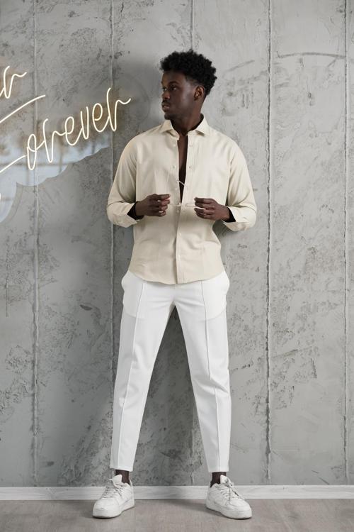 Slimfit Yazlık Düz Pamuklu Gömlek