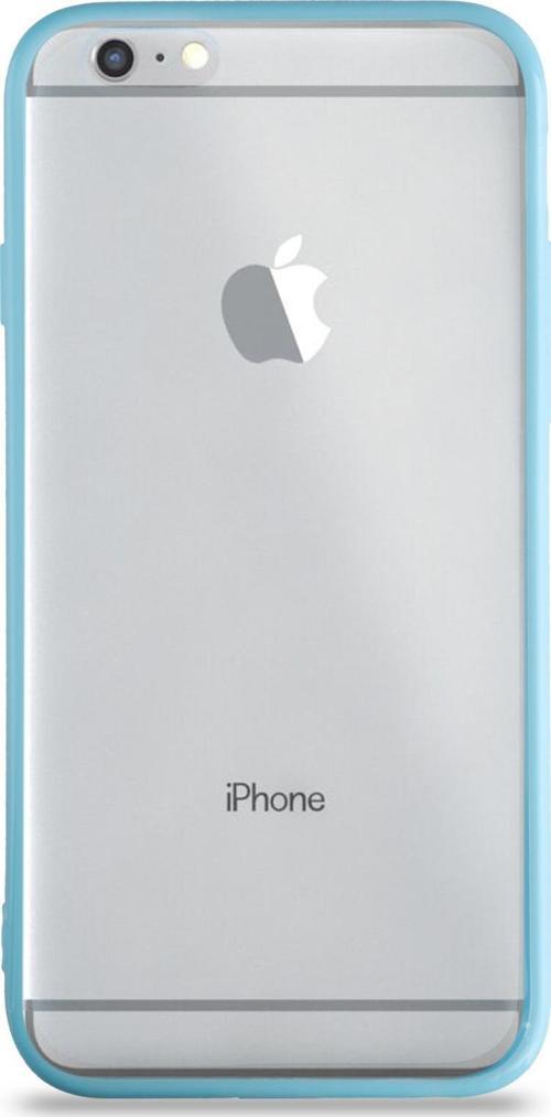 Apple iPhone 6 Kılıf Kenarları Renkli Silikon Şeffaf Arka Kapak - Mavi