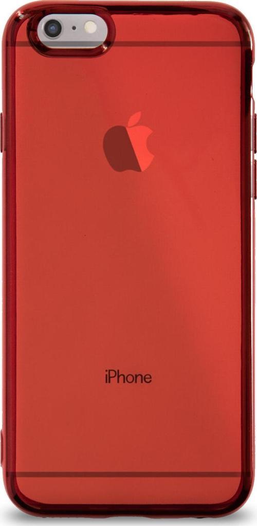 Apple iPhone 6 Kılıf Renkli Şeffaf Exclusive Silikon Kapak - Kırmızı