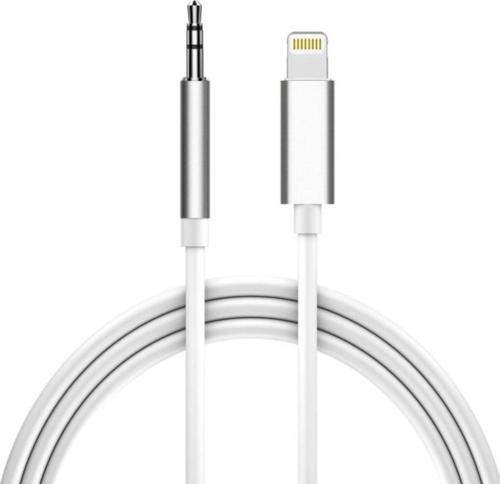 Lightning To 3.5mm Aux Ses Kablosu Çevirici Dönüştürücü Kablo 1 Metre - Beyaz