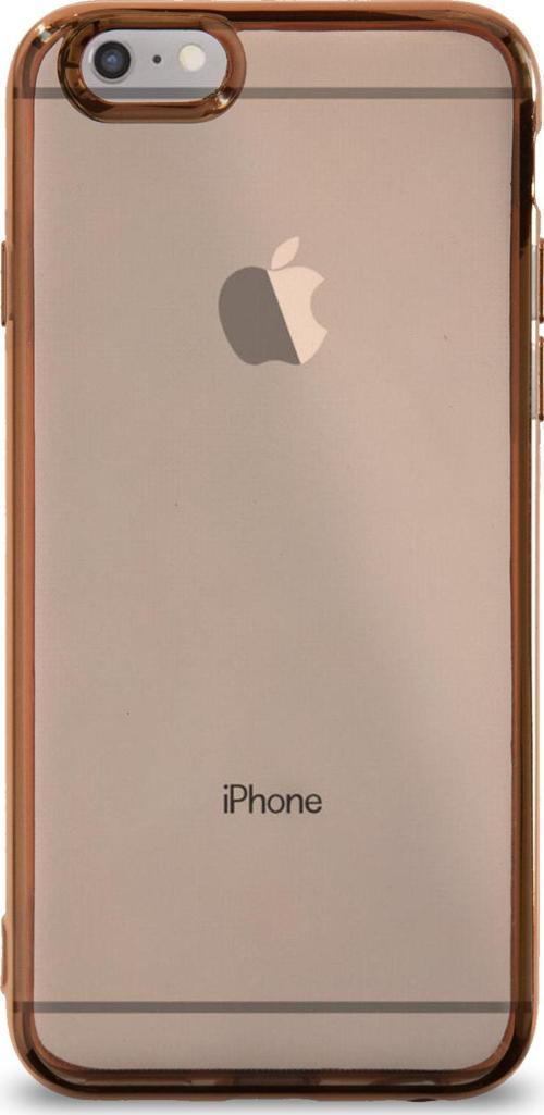 Apple iPhone 6S Kılıf Renkli Şeffaf Exclusive Silikon Kapak - Gold