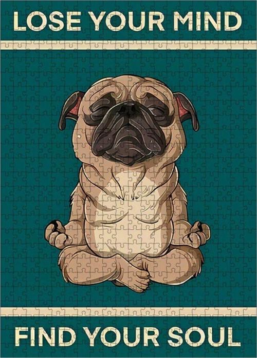 Ahşap Mdf Puzzle Yapboz Yoga Yapan Köpek 500 Parça 50 x 70 Cm