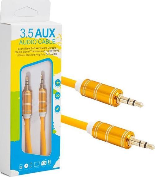 PM-3835 3.5 MM ERKEK/ERKEK 1.5 METRE METAL BAŞLIK STEREO AUX KALIN SİLİKONLU KABLO