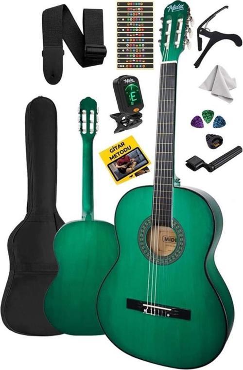 CG-36GR-PAK Kaliteli 36 İnç 3/4 Junior Çocuk Gitar Seti 8-12 Yaş Arası (Tuner Çanta Capo Askı Nota Sticker Pena Me