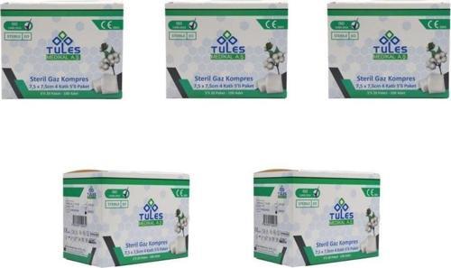 Tules 5 Li Steril Gaz Kompres Spanç 7,5 X 7,5Cm 500 Adet