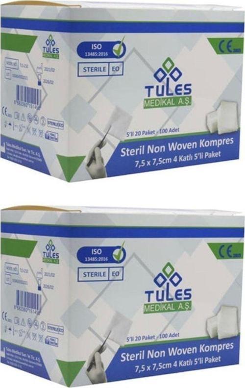 Tules 7,5X7,5 Steril Gazlı Bez 1 Kutu 100 Adet