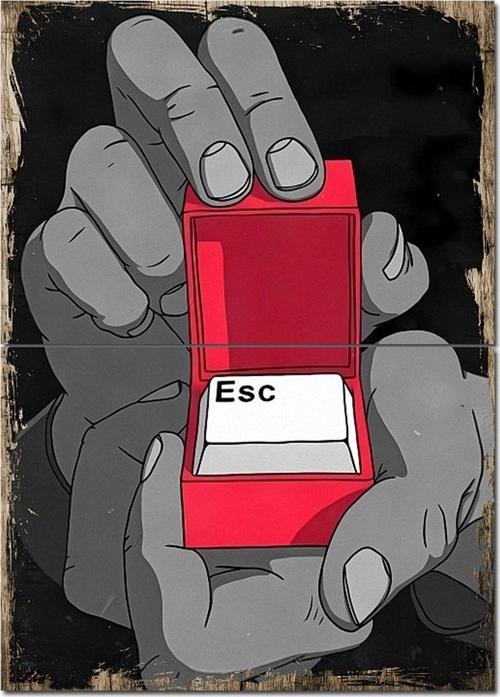Esc Tuşu Tasarım Ahşap Tablo 70 cm x 100 cm