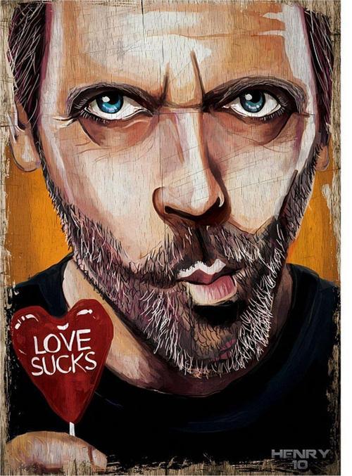 Dr House Love Sucks Dekoratif Ahşap Tablo 35 cm x 50 cm