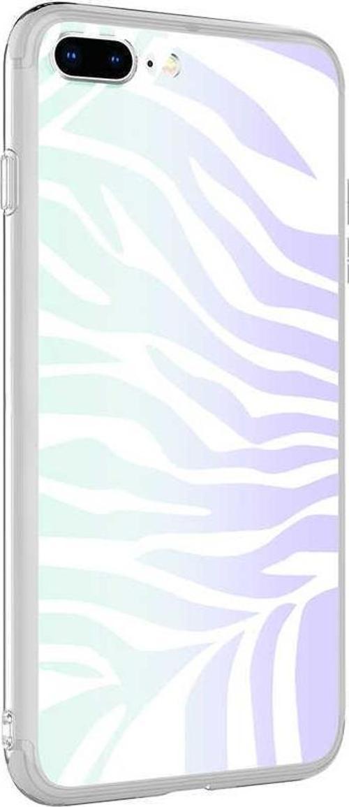 Apple iPhone 8 Plus  Kapak Zebra Desenli Fosforlu Silikon Kılıf