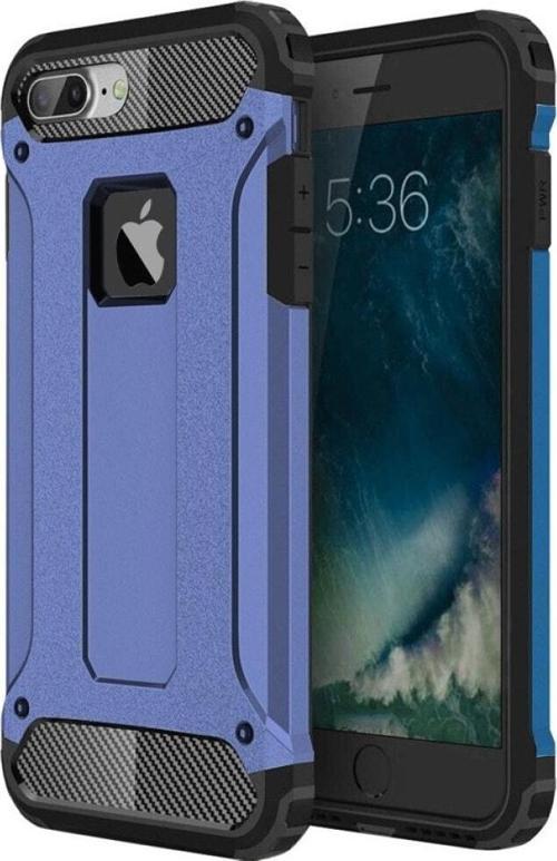Apple iPhone 8 Plus Kapak Çift Katmanlı Zırh Tank Kılıf - Mavi