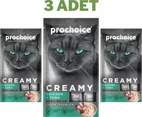 Creamy Tavuklu ve Ton Balıklı Krema Kedi Ödülü 4x15 Gr 3 Adet