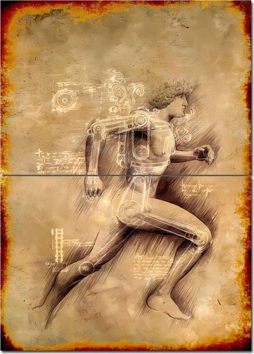 Koşan İnsan Anatomisi Hediyelik Ahşap Tablo 70 cm x 100 cm