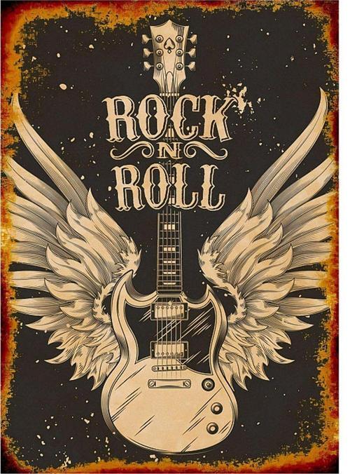 Rock N Roll Hediyelik Ahşap Tablo 35 cm x 50 cm