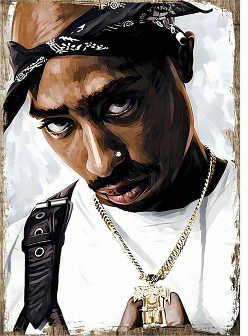 Tupac Poster Model Ahşap Tablo 50 cm x 70 cm