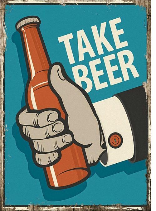 Take Beer Tasarım Ahşap Tablo 50 cm x 70 cm