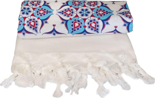 Çok Amaçlı Kullanışlı Pamuk Peştemal - Topkapı Desenli