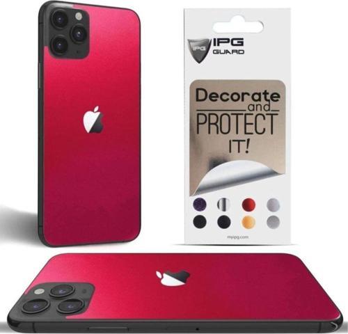 Iphone 11 Pro Uyumlu Dekoratif Arka Koruma Sticker ( Metallik Pembe )