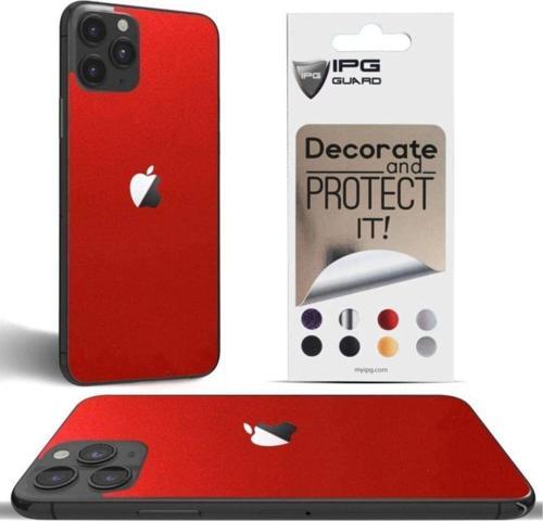 Iphone 11 Pro Uyumlu Dekoratif Arka Koruma Sticker ( Sedefli Kırmızı )