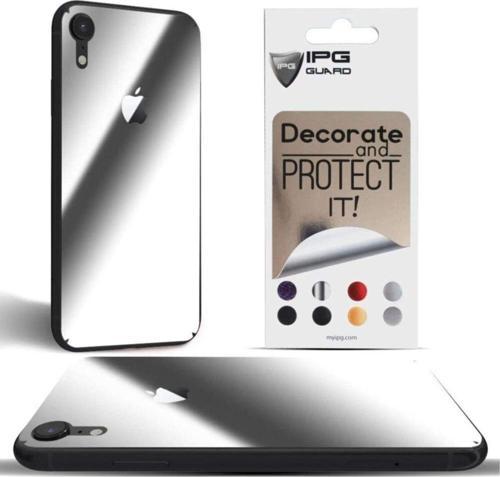 Iphone Xr Uyumlu Dekoratif Arka Koruma Sticker ( Gümüş Krom )