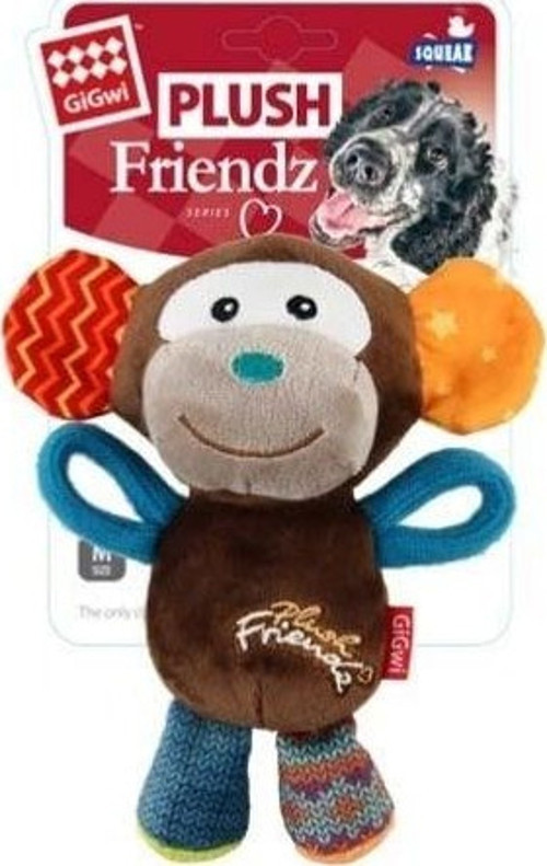 Plush Friendz Sesli Maymun Peluş Köpek Oyuncağı 16x8x8 Cm